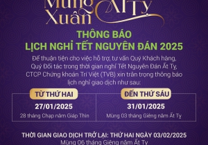 TVB THÔNG BÁO LỊCH NGHỈ TẾT NGUYÊN ĐÁN 2025